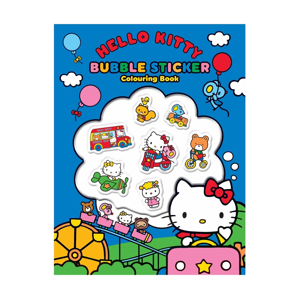 Hello Kitty Colouring Book with Bubble Stickers For Kids to Color Hello ...