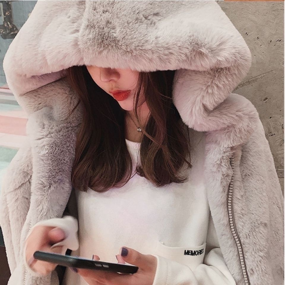 Rabbit on sale fur hoodie