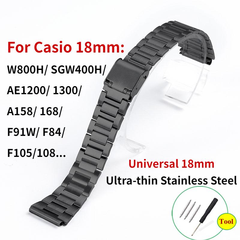 Casio watch steel on sale strap