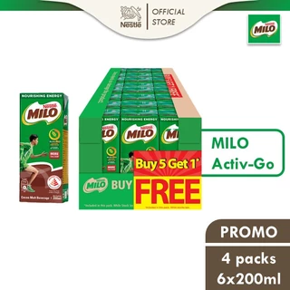 MILO UHT Chocolate Malt Packet Drink (5+1 Case)