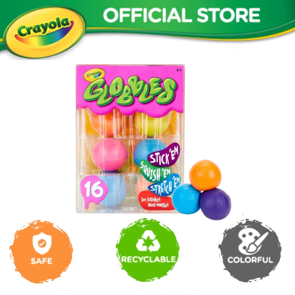 Crayola Globbles 6 Pack Assorted Colors Squish Fidget Toys Stress Balls