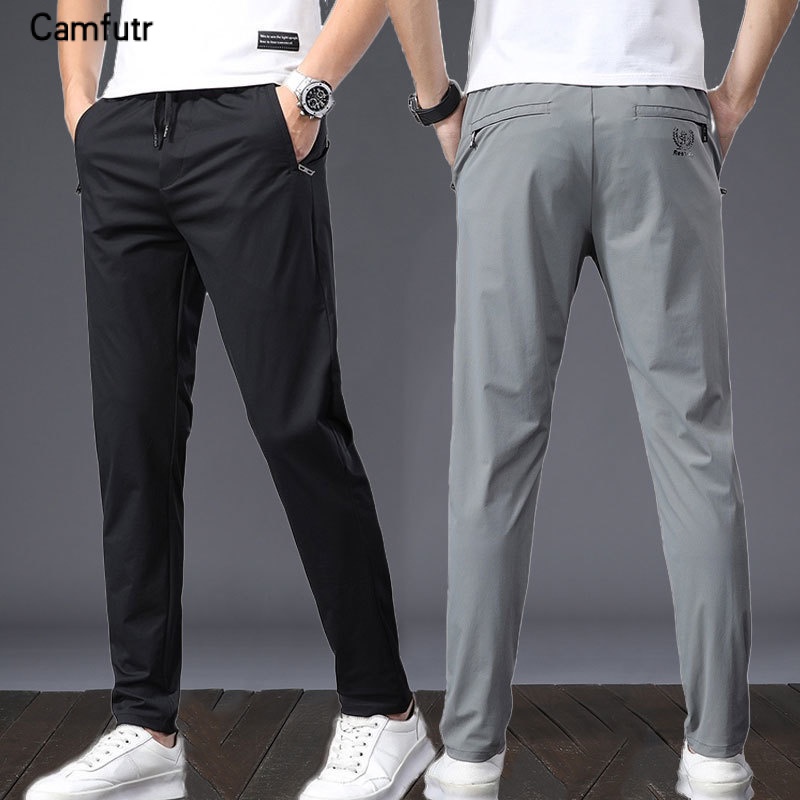M5XL slack pants men Ice Silk casual pants men summer thin sports