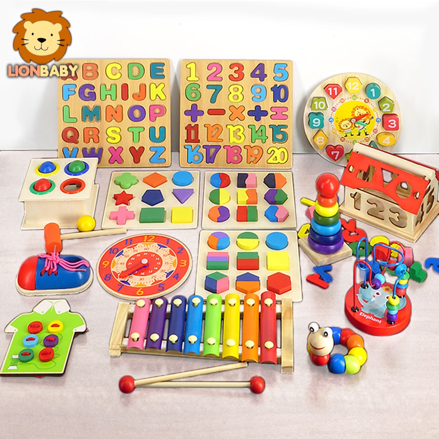 Wooden educational toys for kids 2 year Baby montessori early education ...