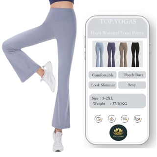TOP.YOGAS High Waist Sports Trousers Hip Lift Flared Pants Peach Yoga  Compression Leggings Professional Pilates Fitness