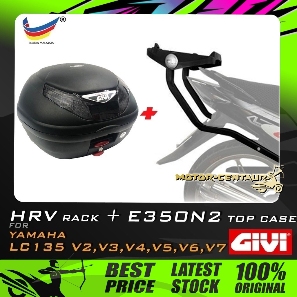 Set Kombo Kotakbox Givi E350 E350n2 Top Case Givi Yamaha Lc135 V2v3