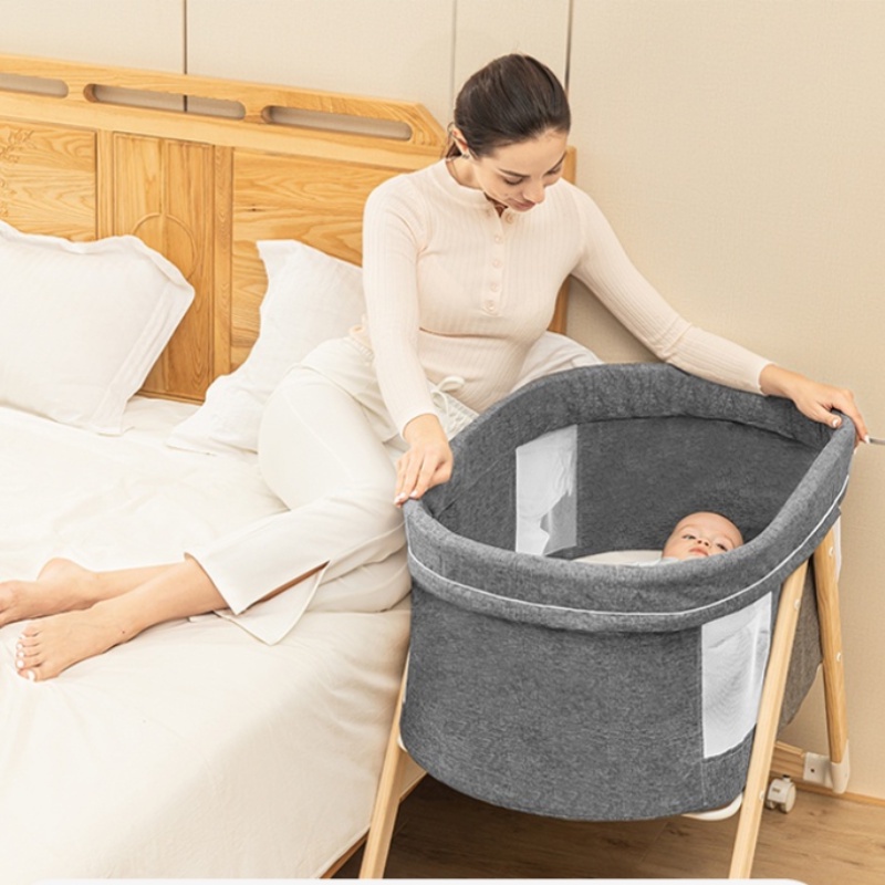 Mums Choice Baby Cots Wooden Foldable Kids Bed With Wheels Shopee