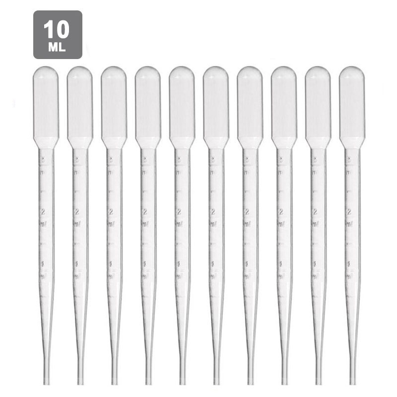 10Pieces of Disposable Plastic Scientific Laboratory Pipette Scale