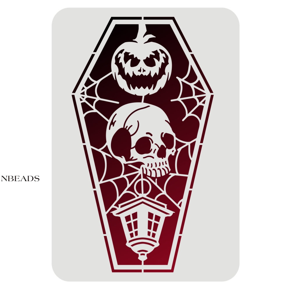 1pc Coffins Stencil Template 29.7x21cm Vampire Pumpkin Skull Halloween ...