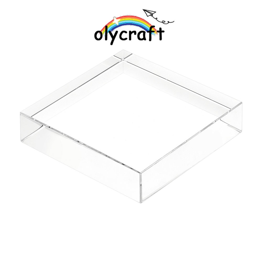 1pc Clear Polished Acrylic Square Display Block 10 x 10 x 2.5cm Square