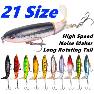 1PC Whopper Popper Topwater Fishing Lure Pencil Bait Tackle Rotating Tail  Trout