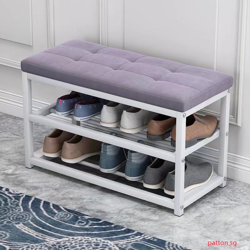 Wrought iron shoe rack shoe changing stool rest stool multi-layer shoe ...