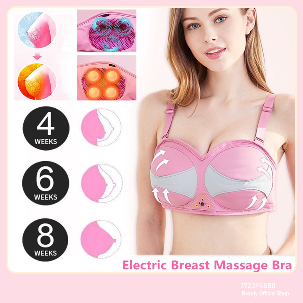Breast Enlargement Massage Bra, Breast Lifting Massager, Hot Compress Vibration Breast Enhancer