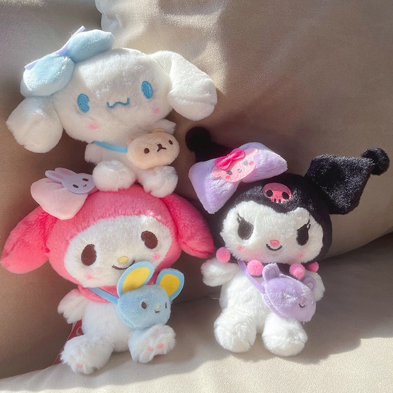 Cute Sanrios Kuromi Plush Toy Pendant Baku Cinnamoroll Soft Stuffed ...