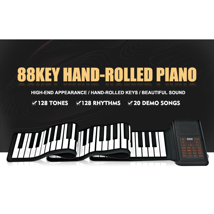 Piano Flexible Digital Roll Up Piano Keyboard Silicone Folding ...
