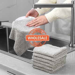 10/1pcs Steel Wire Cleaning Cloth Double-side Thickened Bamboo Charcoal  Dishwashing Cloths Strong Rust Removal Rags Scouring Pad - AliExpress
