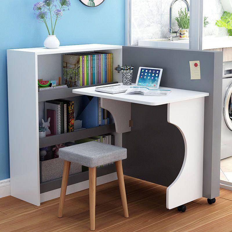Creative Children's Desk Rotating Folding Table Bookshelf Bookcase ...