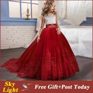 Winter Girls Dress for Christmas Princess Party Pageant Children Long Gown  SD079