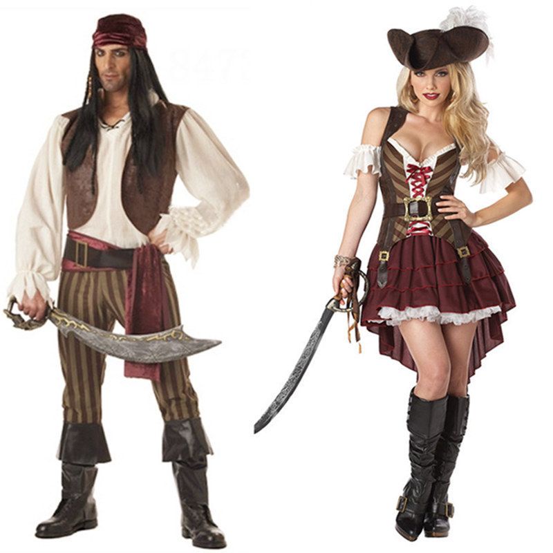 Halloween Disney Male Female Couple Costume Pirates Of The Caribbean ...