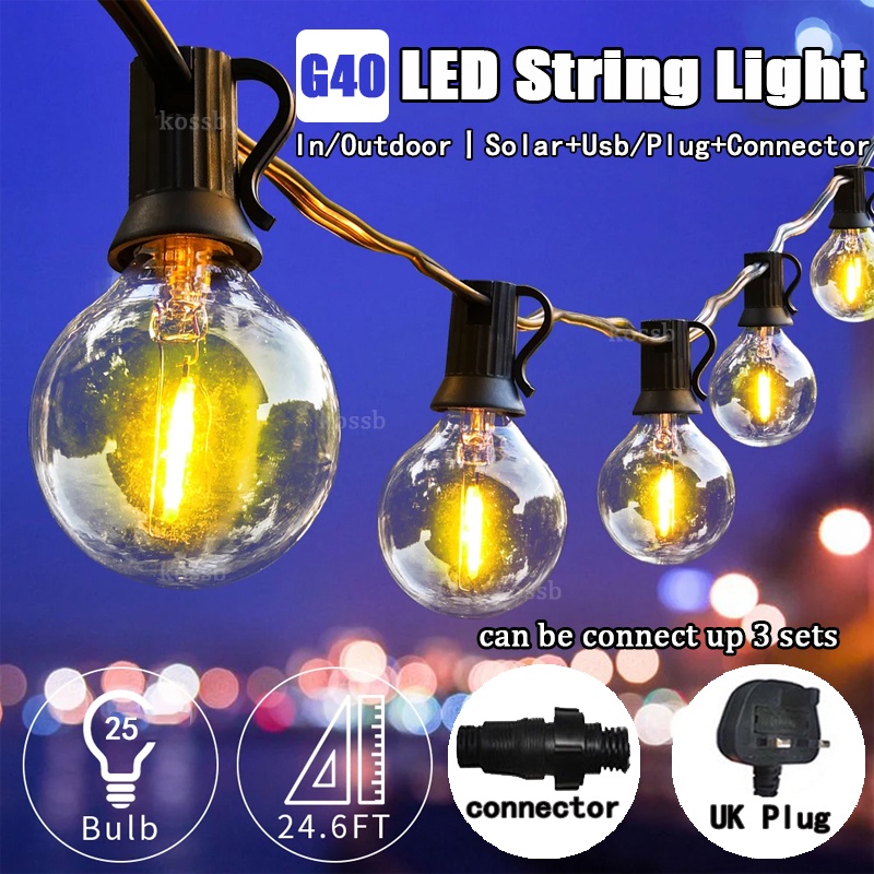 💡G40 7.65M Fairy Light Christmas Lights 25LED Bulbs Diwali Lights For ...
