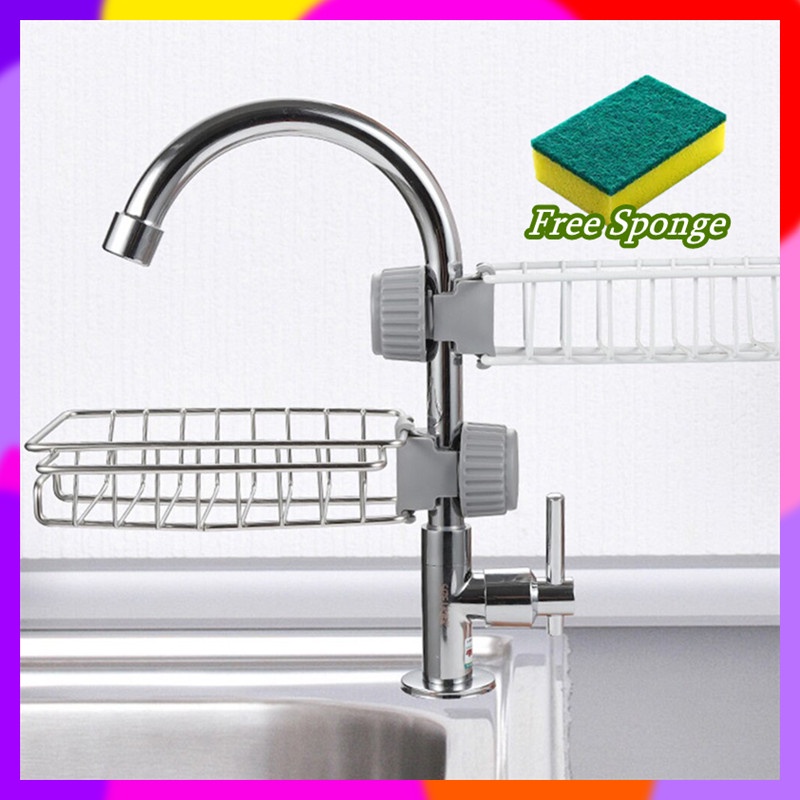 🔥24 Hours🔥Stainless Steel Faucet Drainage Shelf Adjustable Kitchen ...