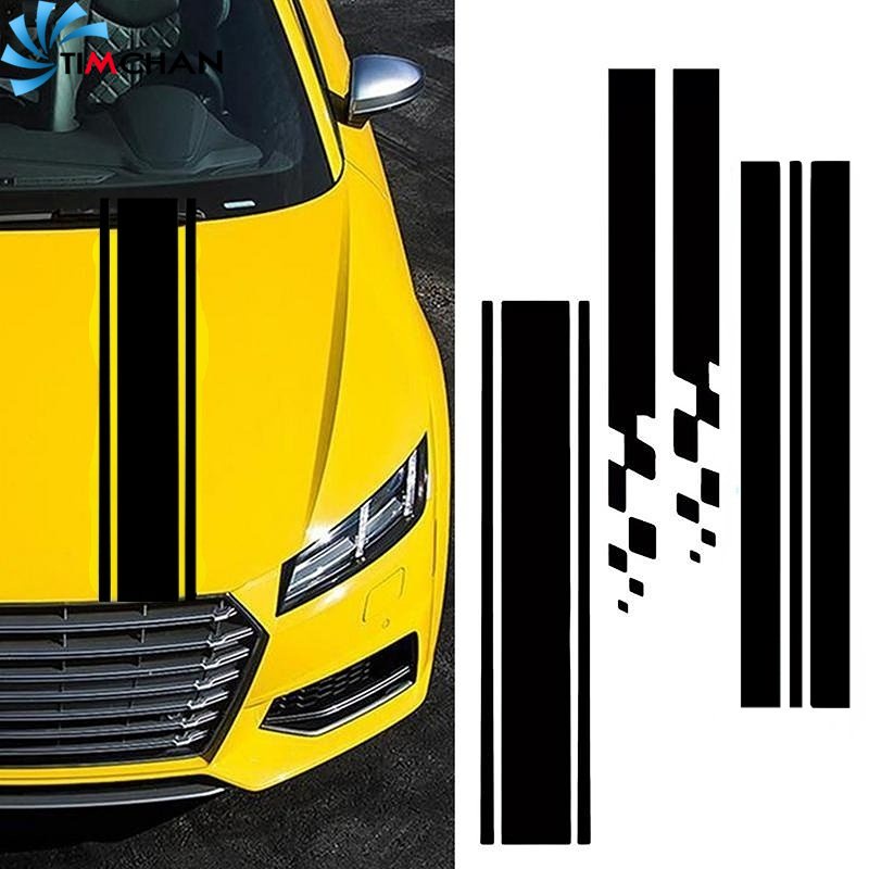 Body Decal Engine Bonnet Vinyl Film Decals Self-adhesive Racing Stripe ...