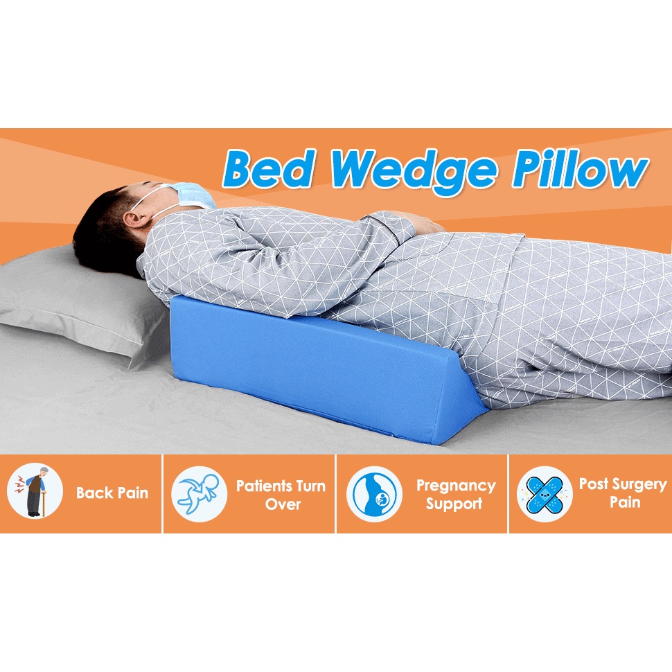 Triangle Wedge Pillow for Elderly Bedridden Patient High Density Sponge Back Support Pillow Mat Patient Turning Over Shopee Singapore
