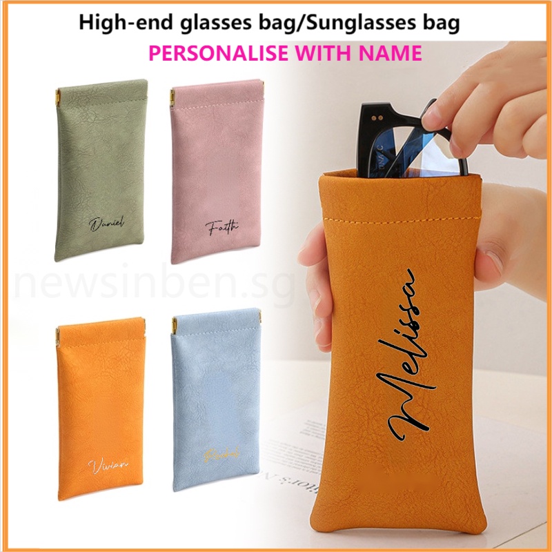 Personalized HighEnd Glasses Bag With name Glasses Protector Leather