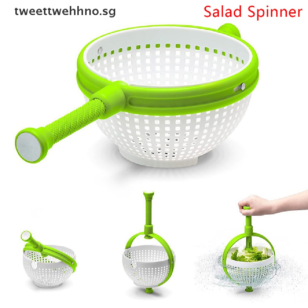 TWO Salad Spinner Vegetable Drain Basket Vegetable Spinner With ...