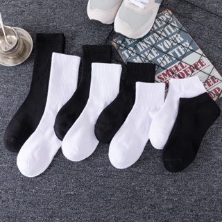 KAFU D794 Men Women Black White Cotton Socks Sweat-Absorbent Breathable ...