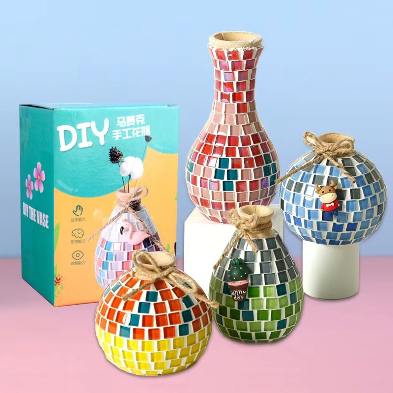【Ready Stock】Mosaic Vase homemade Vase handmade Vase DIY creative Vase