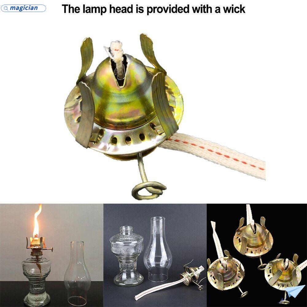 MAG Oil LampWick Holder Rotary Adjustment Metal Regulator Metal Glass