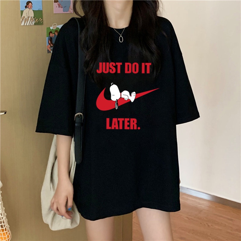 NK T-shirt Plus Size Solid Women's Top Loose T-shirt 100% Cotton T-shirt High Quality Cartoon Cute Dog Print T-shirt Sports T-shirt Crew Neck T-shirt