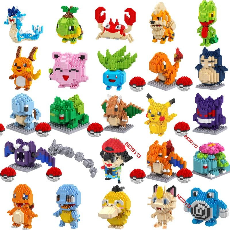 Pocket Monster Lego Pikachu Charmander Bulbasaur Pokeball Nano Blocks ...