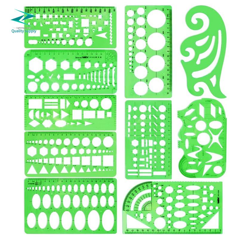10 Pcs Measuring Plastic Templates Circle Template Geometric Drawing ...
