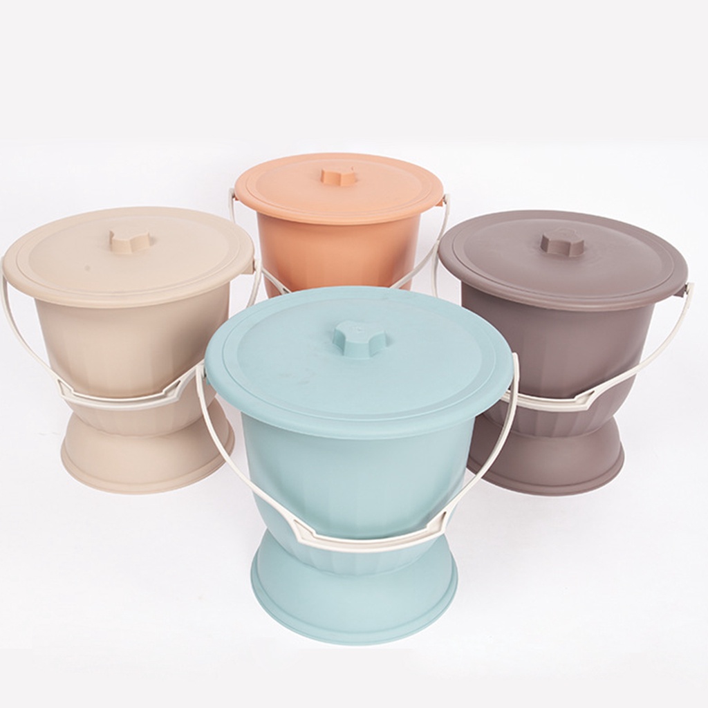 Chamber Pot with Lid Pee Potty Night Pot Bedside Commode Bucket for