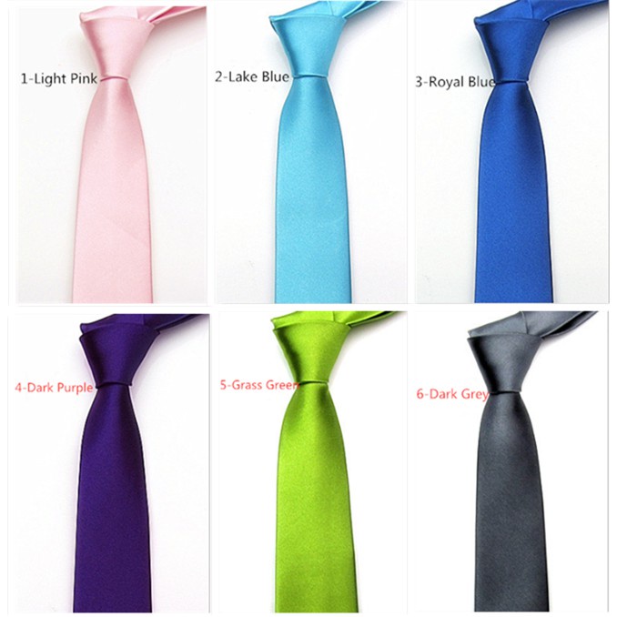 20 Colors Korean Men 5cm Narrow Tie Skinny Ties Faux Silk Casual Slim ...
