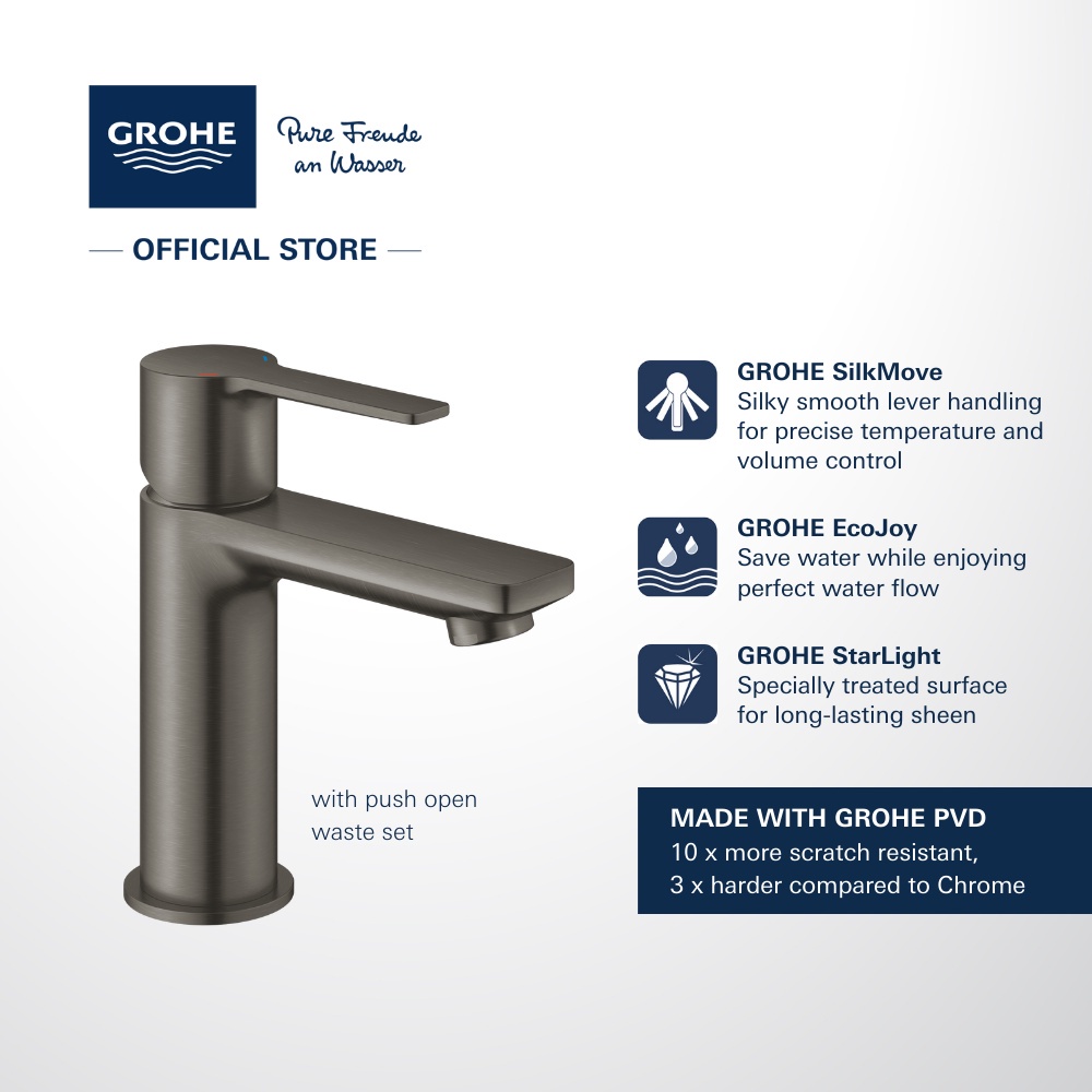 GROHE Lineare Basin Mixer XSsize in SPA Colours (With Waste