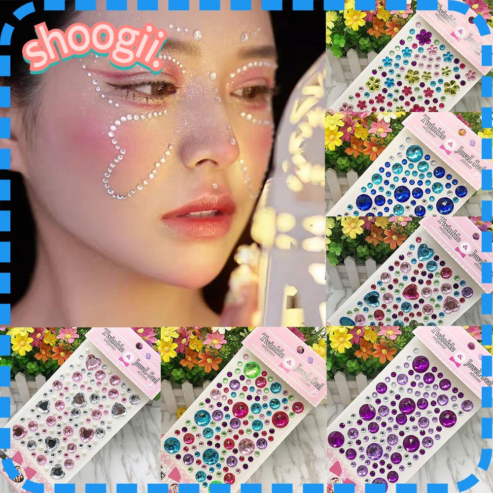 3 Style Face Gems Glitter Face Tattoos for Festival Party Crystal