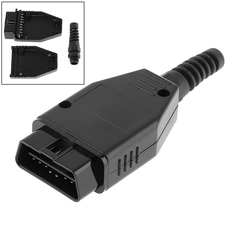 OBD II OBD2 16Pin Male Extension Opening Cable Car Diagnostic Connector
