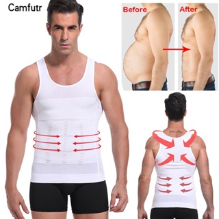 Men Body Slimming Tummy Control Shaper Underwear shapewear Zipper Vest  S-3XL