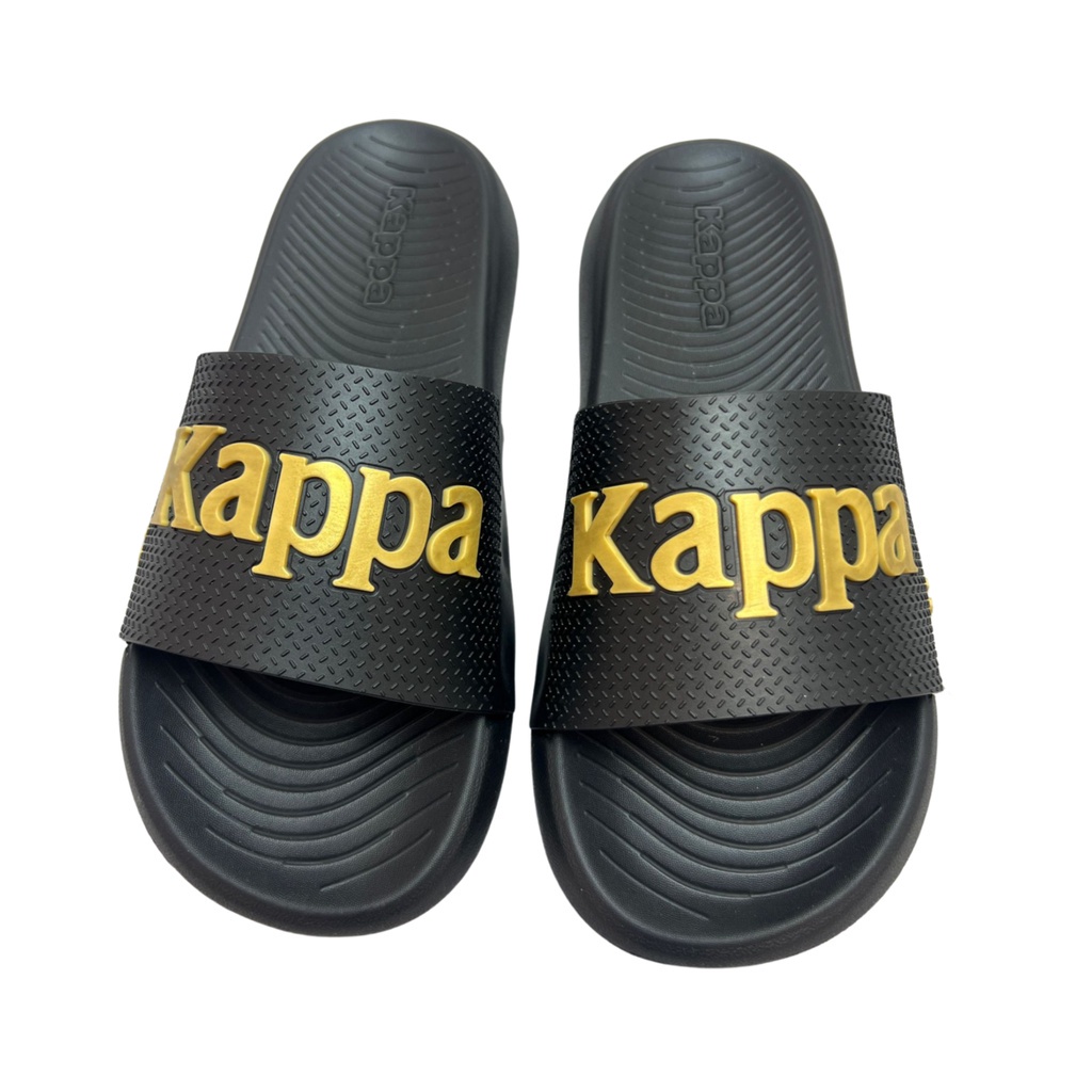 Black and best sale gold kappa slides