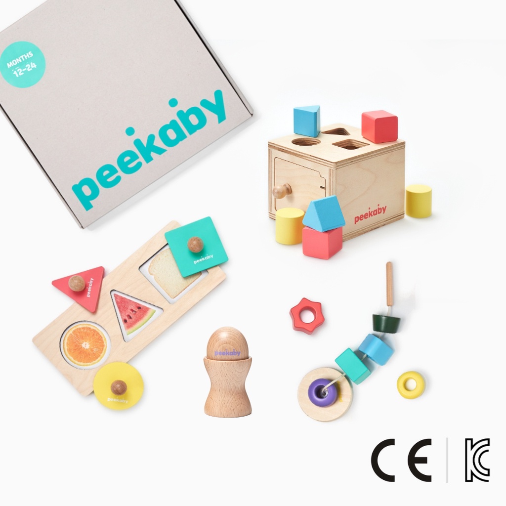 [Peekaby] 1 Year Old Montessori Play Kit 4 in 1 Toddler Montessori