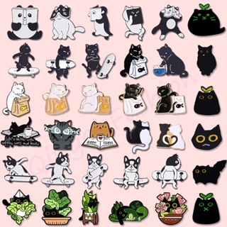 1pc Enamel Pins Cartoon creative cats are cute cute black cat series  versatile bag clothing accessories badge Bag Pins Badges