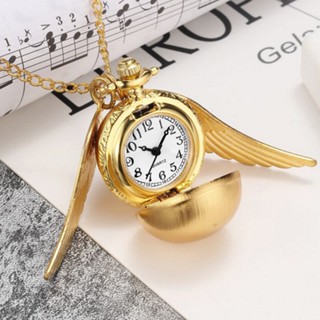 Golden snitch clock on sale necklace