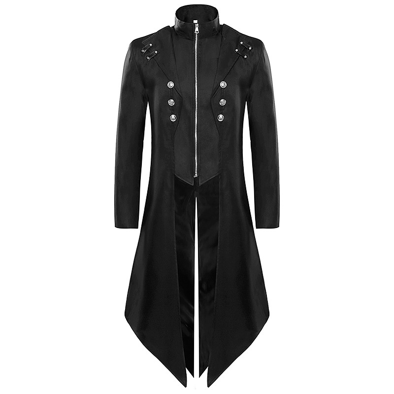 Men's Black Steampunk Vintage Tailcoat Jacket Medieval Gothic Victorian ...