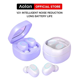 Aolon V21 TWS 5.2 Bluetooth Wireless Earphones With Touch Control Noise Cancelling APP Positioning Phone Headset pk Baseus WM01