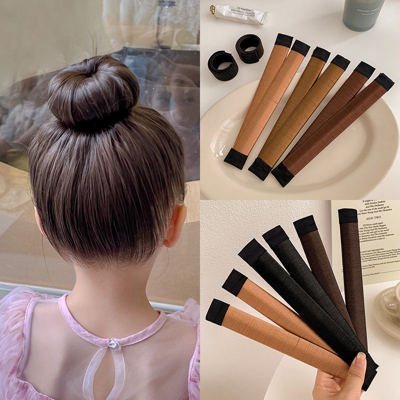 FEEDDI Children's Bun Hair Band Girls Bud Hair Accessories Ring Pop Fluffy Tie Hair Lazy Updo Gadget Headdress