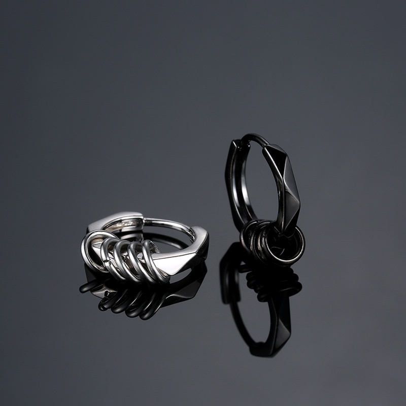 Fashion geometric hoop earrings men's and women's personality earrings ...