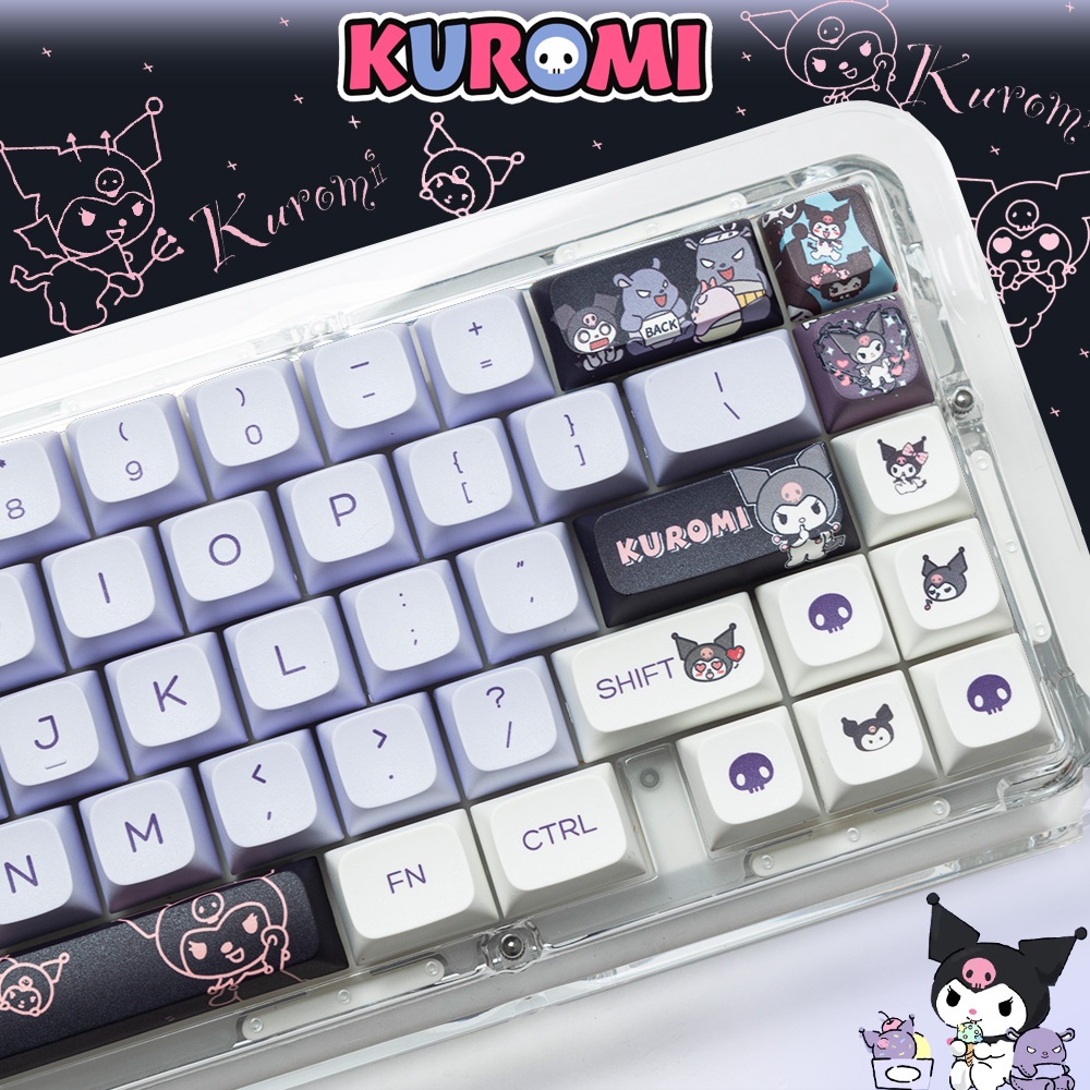 Cute Cartoon Kuromi Purple PBT XDA Height Mechanical Keyboard keys