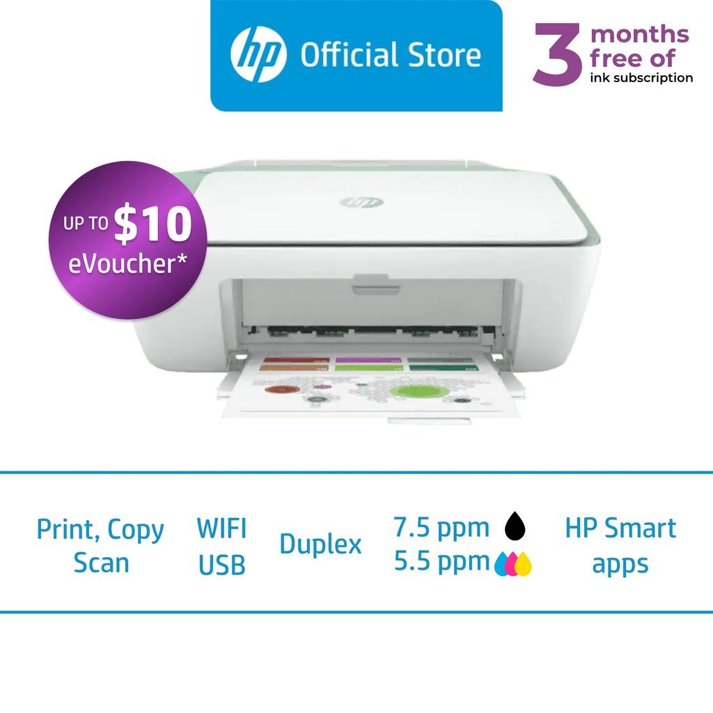 HP DeskJet 2722e AllinOne Printer / Print, Copy, Scan, Mobile Fax